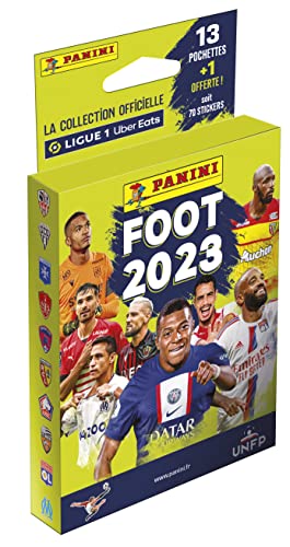 Panini Foot Championnat de France Ligue 1 Uber Eats Blister 13 Pochettes + 1 Offerte Stickers Saison 2022 2023, 004374KBF14