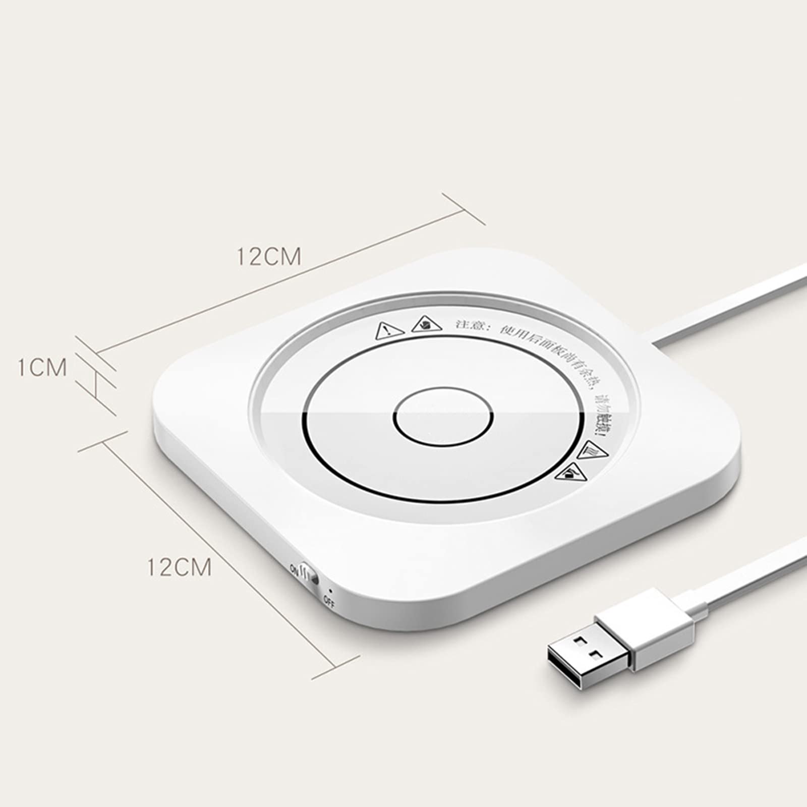 Kubek do kawy Podgrzewacz do kubków USB Podgrzewacz do napojów Podgrzewacz do kubków Podgrzewacz do filiżanek do kawy Mleko, herbata, woda, prezent bożonarodzeniowy/urodzinowy,White