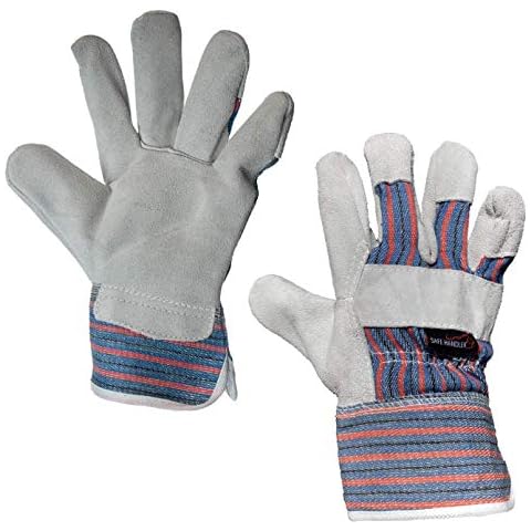 SAFE HANDLER Economy Work Leather Gloves | Heavy Duty Rugged Design, Safety Work Gloves, Lightweight & Versatile, 3" Cuff, Pack of 12 pairs (24 gloves) Cover