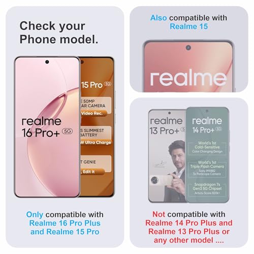 Image of TPU hydrogel Edge to Edge Screen Protector Guard For Realme 16 Pro Plus, Realme 15 and 15 Pro (6.8 Inch) With Installation Kit | Fingerprint Compatible | Edge to Edge Coverage
