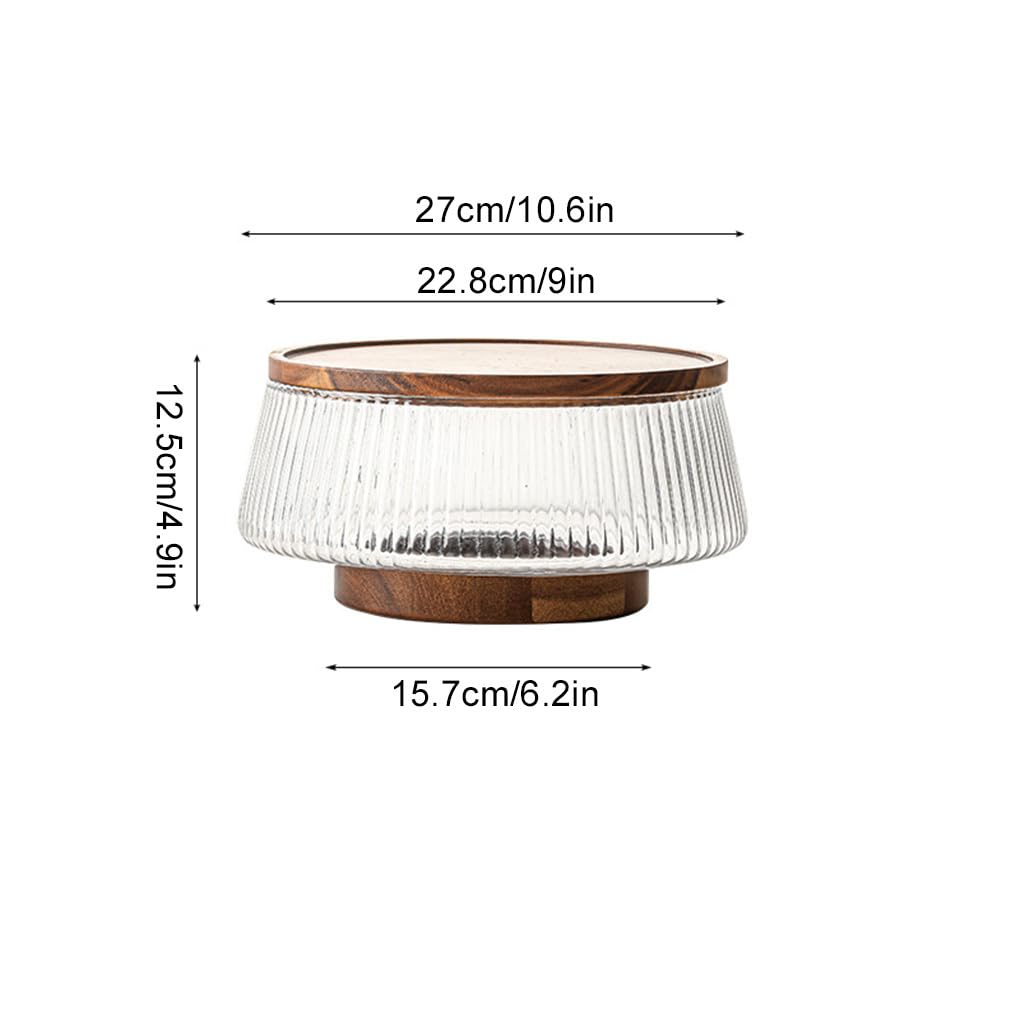 Ensaladera con tapa de Para madera de acacia para, tamaño mediano, B