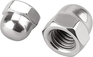 #10-32 Acorn Hex Cap Nuts (50 pcs), 304 Stainless Steel 18/8, Coarse Thread, Bright Finish, Acorn Dome Head Cap Nuts, Fayeploo