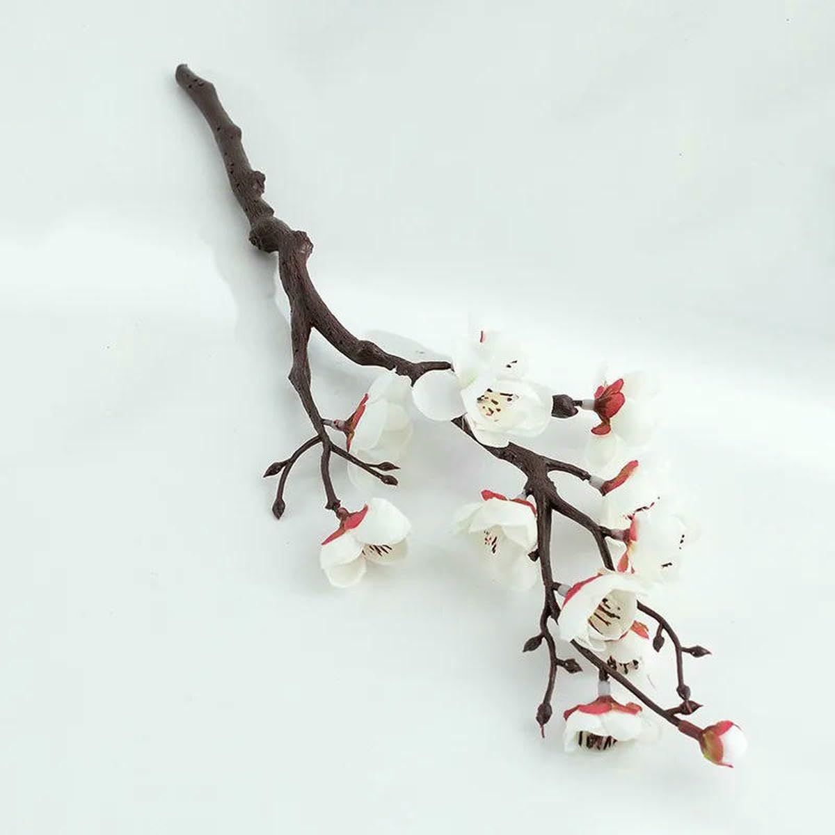 Ayhtud 38Cm-White 28/38Cm Artificial Flowers Plum Blossom Peach Branch Silk Flowers For Home Wedding Party Decoration Christmas Wreaths Accessory
