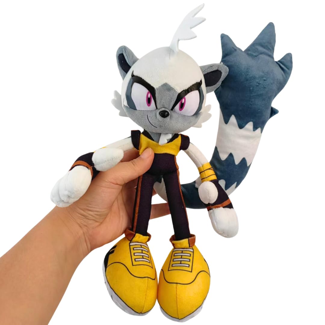 Sonic TangleTheLemur Plushie, Stuffed Toy, Plush Toy Decor, Game Gifts, Gaming, Grey, (25cm)