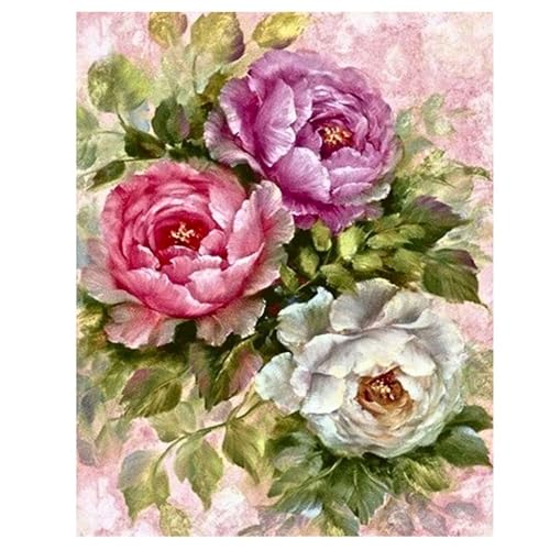 Image of CRYSENDO DIY Diamond Crystal Painting Kit | Embroidery 5D Rose Diamond Painting | Mosaic Cross Stitch Full Drill Diamond Painting | Ideal for Gifts, Home Wall Decor (23 X 30cm)
