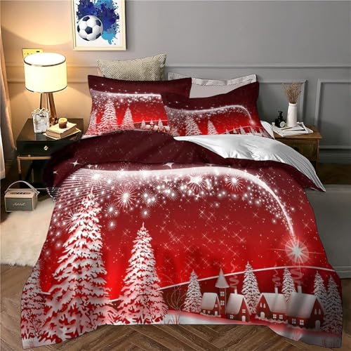 Housse de couette Noël hypoallergénique microfibre douce 200x200
