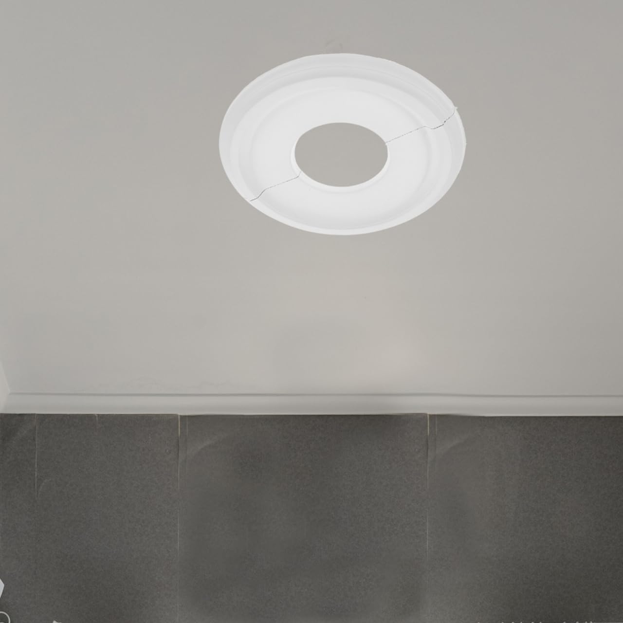 Decorative Ceiling Medallion 9.84In Pu Material Ceiling Fan Medallion Light Fixture Cover Easy Clean Vintage Style Accessory for Home Office