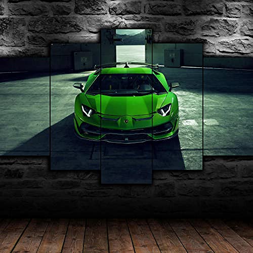Papier peint moderne super voiture de sport vert avec impression sur toile