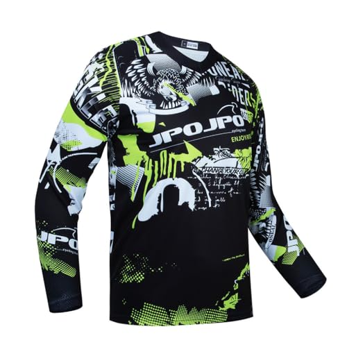 Mountain Bike Jersey for Men, Long Sleeve Dirt Bicycle Shirt for Motorcycle Motocross BMX Moto Mx ATV Riding Off Road Large 13