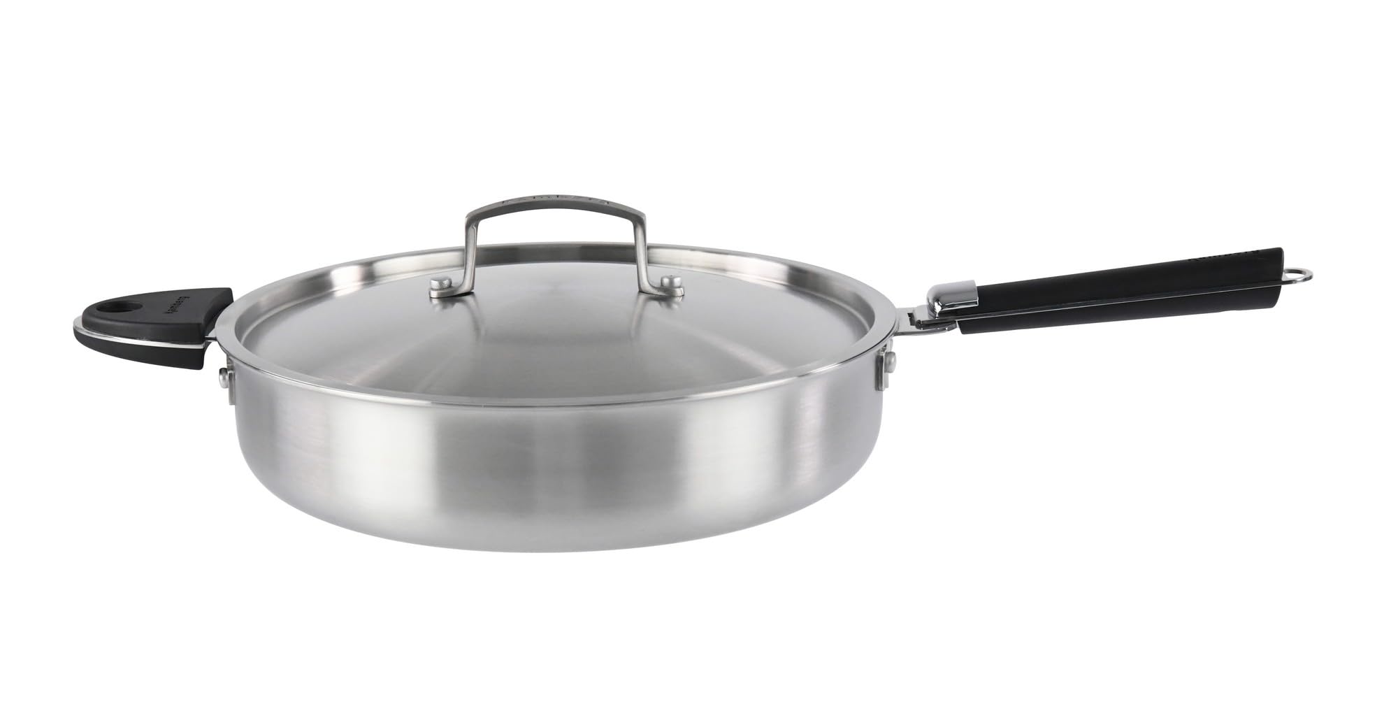 Kamberg - Sauteuse inox 28 cm manche amovible - Acier inoxydable 18/10 Triply - Tous feux dont induction et four, Gris