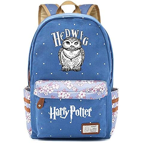 NYLY Stylish Harry Potter School Backpack Water Repellent Floral Casual Daypack Computer Bag Dobby/Owl Large S-13 Cover