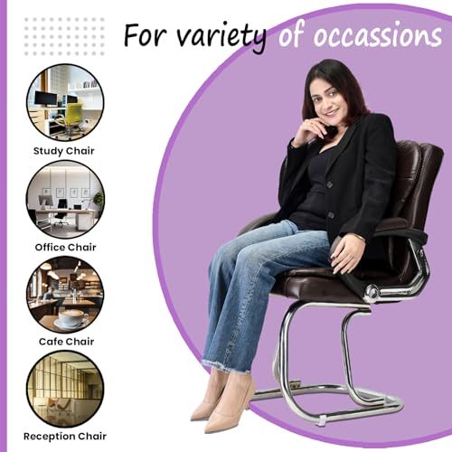 RATISON Stainless Steel Special Director Principal Manager Office Visitor Study Chair with Arm Rest with Double Pipe Frame and Cushioned Seat Back... - Image 6