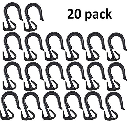 20 Pack, Heavy-Duty Nylon Net Hooks Bungee Cord Hooks for Cargo Net, Bungee Net, Truck Storage Organizer Net Truck Bed Net, Motorcycle Net Helmet Net,Car Elastic Netting Carrier,Kayak/Boat Cargo Net