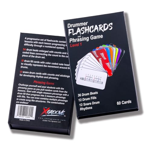 Drum Flashcards for Beginners & Intermediate Drummers – Color-Coded Rhythm System with Video Playthroughs, Snare Practice, Stick Control & Drum Beats