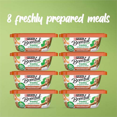 Image of Purina Beneful Freshly Prepared Meals Roasted Chicken Recipe With Brown Rice, Carrots and Spinach Wet Dog Food - (Pack of 8) 10 oz. Tubs