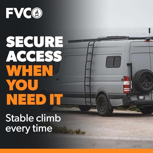 Image of FVC Side Ladder for High Roof Mercedes Benz Sprinter 8-Step | Van Ladder, 18lb