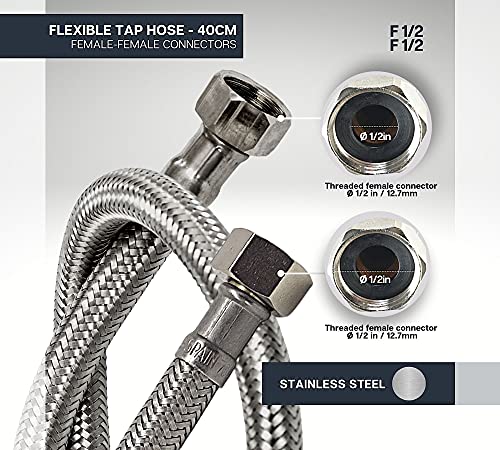 DOJA Barcelona Flexible water supply hose, Flexible Pipes for Taps tap hose, water supply - Image 4