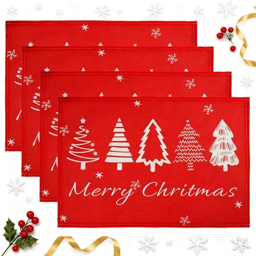 Jecdfs 4pcs Platzset Weihnachten,tischset Weihnachten,platzset...