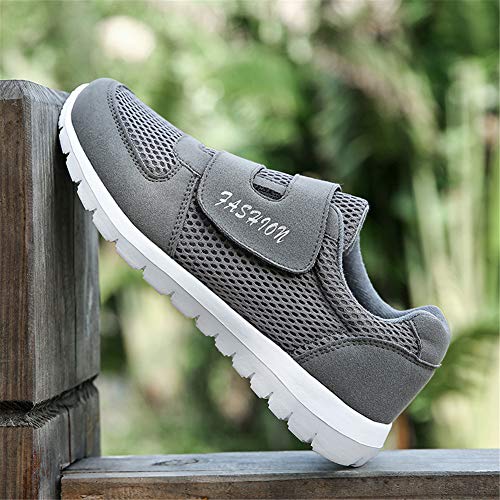 LEADER SHOW Men's Casual Comfort Walking Shoes Ultralight Flats Non-Slip Hook & Loop Fashion Sneakers4