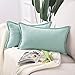 MADIZZ 2 Pezzi Federe Corto Ciniglia Copricuscini Morbido Decorativo Fodere per Cuscino Lusso Stile per Divano Camera da Letto Verde acqua Rettangolare 30x50 cm