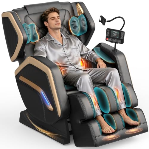 YONISEE Massagesessel, Ganzkörper-Massagesessel mit 14 Massagepunkten | Heizfunktion, 8 Airbags, Bluetooth-Lautsprecher, Touch-Fernbedienung, Fußmassage, Handyhalterung, Zero Gravity