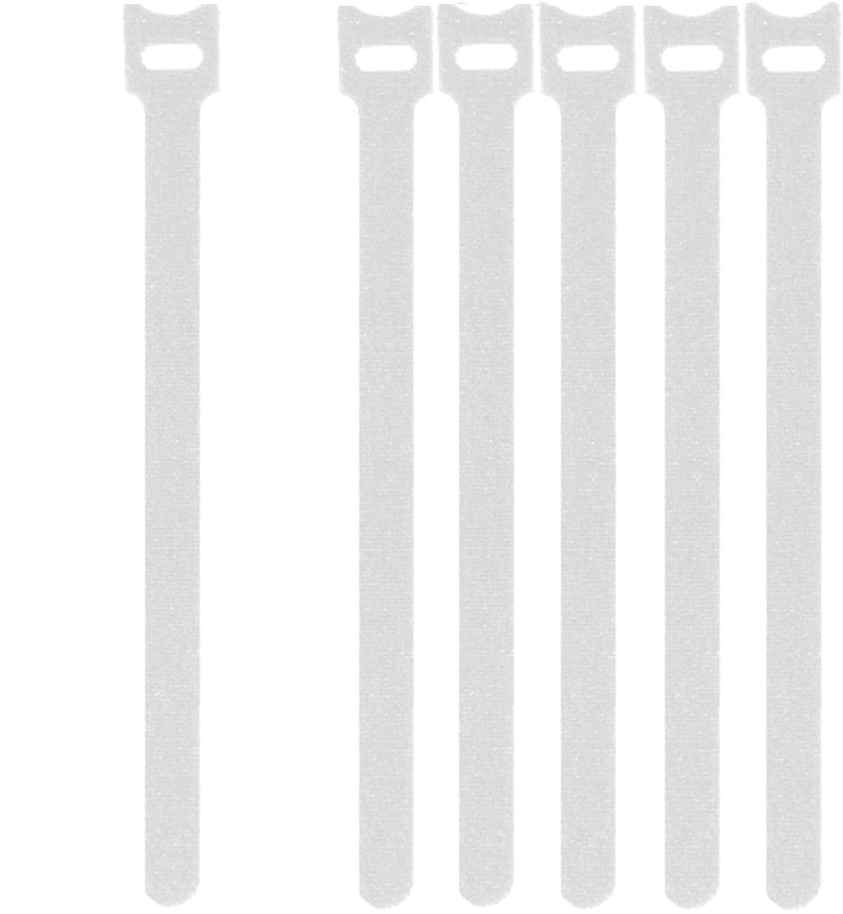 On1shelf White Adjustable Reusable Cable Ties, Hook And Loop Cable Straps Cable Ties, Loop Long Cable Straps Ties (50, )