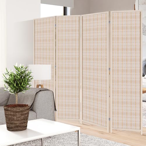 Pazidom 4 Panel Room Divider Folding Privacy Screen, 72 Inches