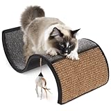 Petlinks Dream Curl Carpet Cat Scratcher, Dual-Surface Cat Scratching Post, Lounge & Hide Scratchers for Cats & Kittens, Gray, Furniture Protector, One Size Fits All Cats