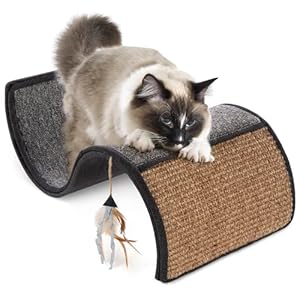 Petlinks Dream Curl Carpet Cat Scratcher, Dual-Surface Cat Scratching Post, Lounge & Hide Scratchers for Cats & Kittens, Gray, Furniture Protector, One Size Fits All Cats