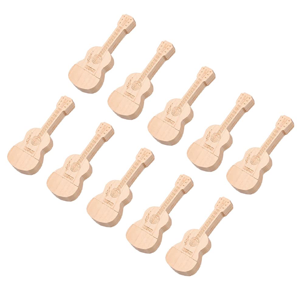 10 Pack Guitar Shaped Maple Wood USB Flash Pen Drive Memory Thumb Stick (2.0 2GB)