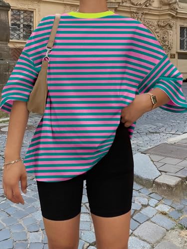 Image of Trendy Queen Womens Oversized T-Shirts Short Sleeves Workout Tops | Casual Summer Gym Tees Plus Size Fashion Clothes 2026