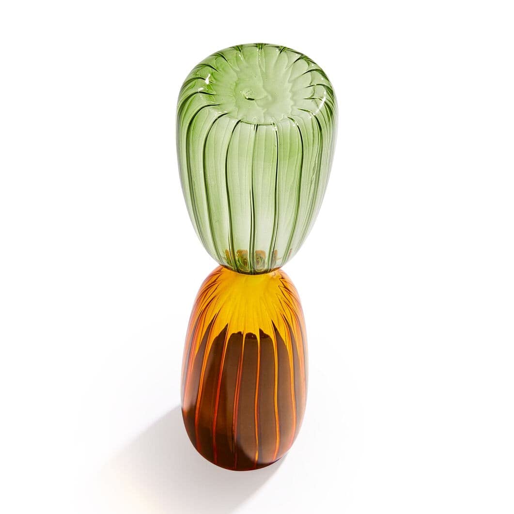 Ichendorf Milano Clessidra Verde/Ambra | Collezione Times | H 25 cm| Vetro Borosilicato | Fatto a Mano