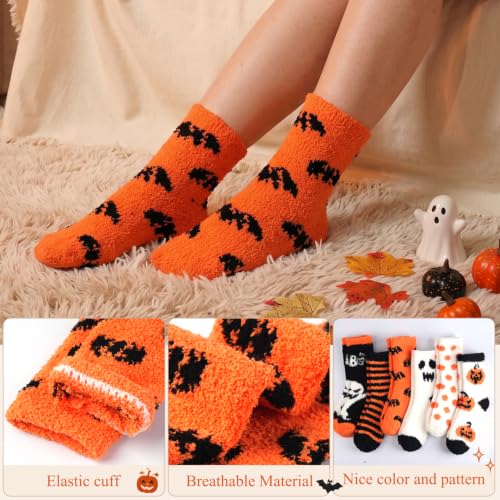 Image of Toes Home Fuzzy Socks for Women, 6 Pairs Cozy Winter Fluffy Slipper Socks