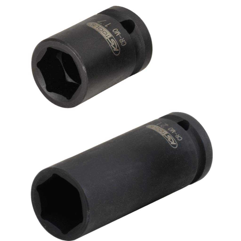 KS Tools 515.0306 Serie di Bussole per Avvitatori ad Impulsi per Bulloni Ruote di Autocarri, 2 Pezzi, 33 mm