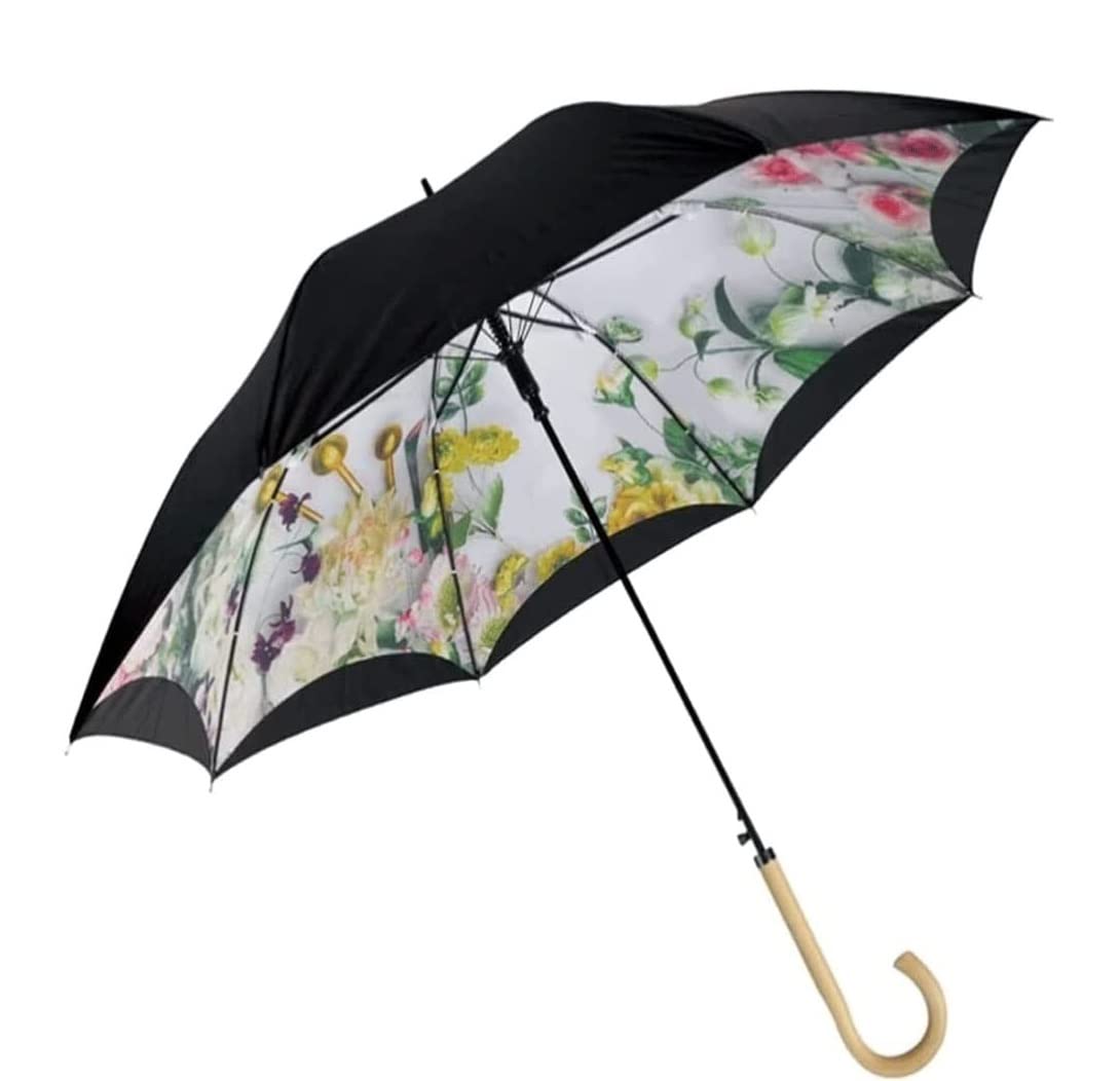 Parasolka Parasol Męski Parasole Kwiatowy Parasol Golfowy Z Drewnianą Rączką Bardzo Duży Automatyczny Parasol O Dużej Wytrzymałości Z Otwartym Kijem Parasole Podróżne (Size : 40inch)