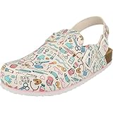 gepolstertes Lederfußbett Softrelax Damen Schuhe 7420990137 Komfort Clogs Praxis Krankenschwester Weiss/Multi (White/Multi, EU Schuhgrößensystem, Erwachsene, Damen, Numerisch, M, 39)