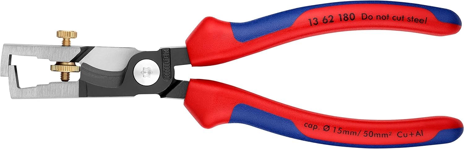KNIPEX StriX Alicate pelacables con tijeras cortacables con mangos confort 180 mm, 13 62 180