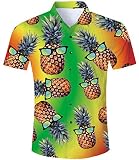 【Camisa Hawaiana para Hombre】Camisas de verano para hombres, camisas de manga corta con estampado 3D, estampados funny y colores vibrantes, ligeros y transpirables, suaves y cómodos, tejidos de buena calidad y ajuste holgado sin decolorarse.