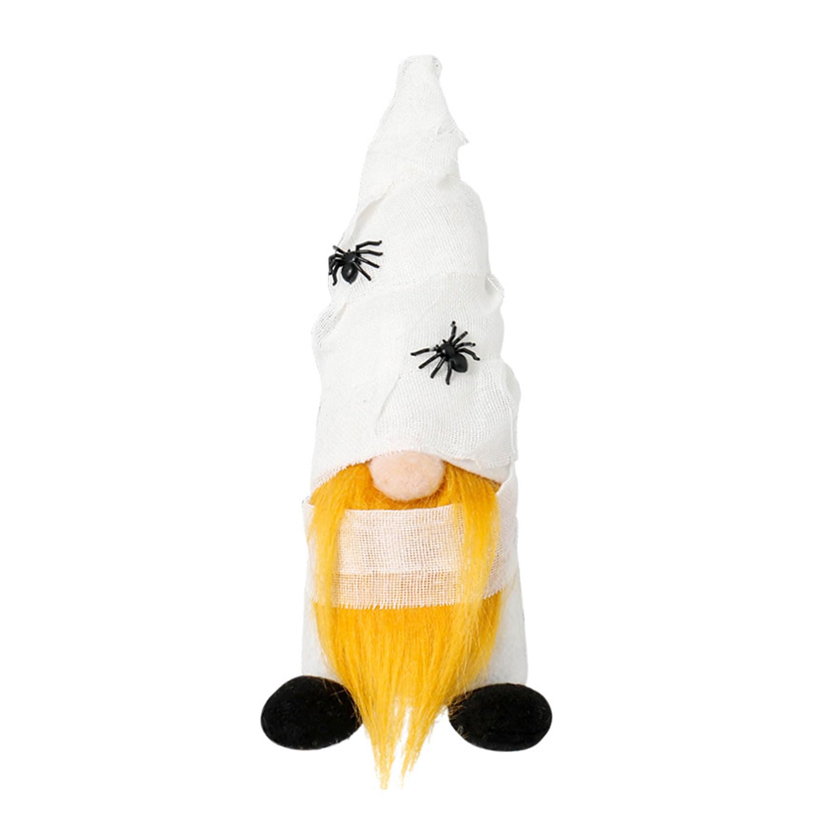 Kalttoy White Witch Bat Faceless Old Toy For Halloween Party Decoration Soft Fabric Collectible Toy No Face Old Statue Witch Bat