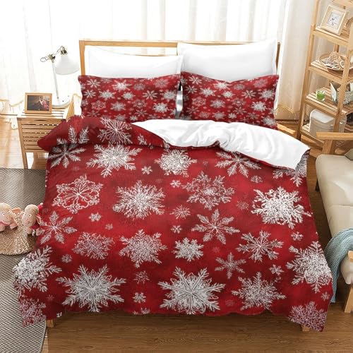Housse de couette flocon de neige parure de lit double 200x200 - 3