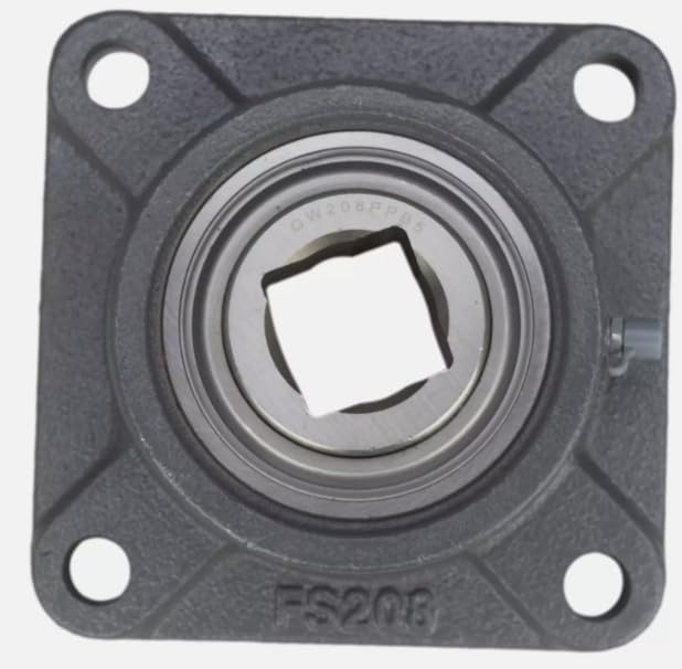 SpinCo 1-1/8" Square Flange Bearing for Brillion Packer Pulverizer 2J-417; GW208PPB5-FS