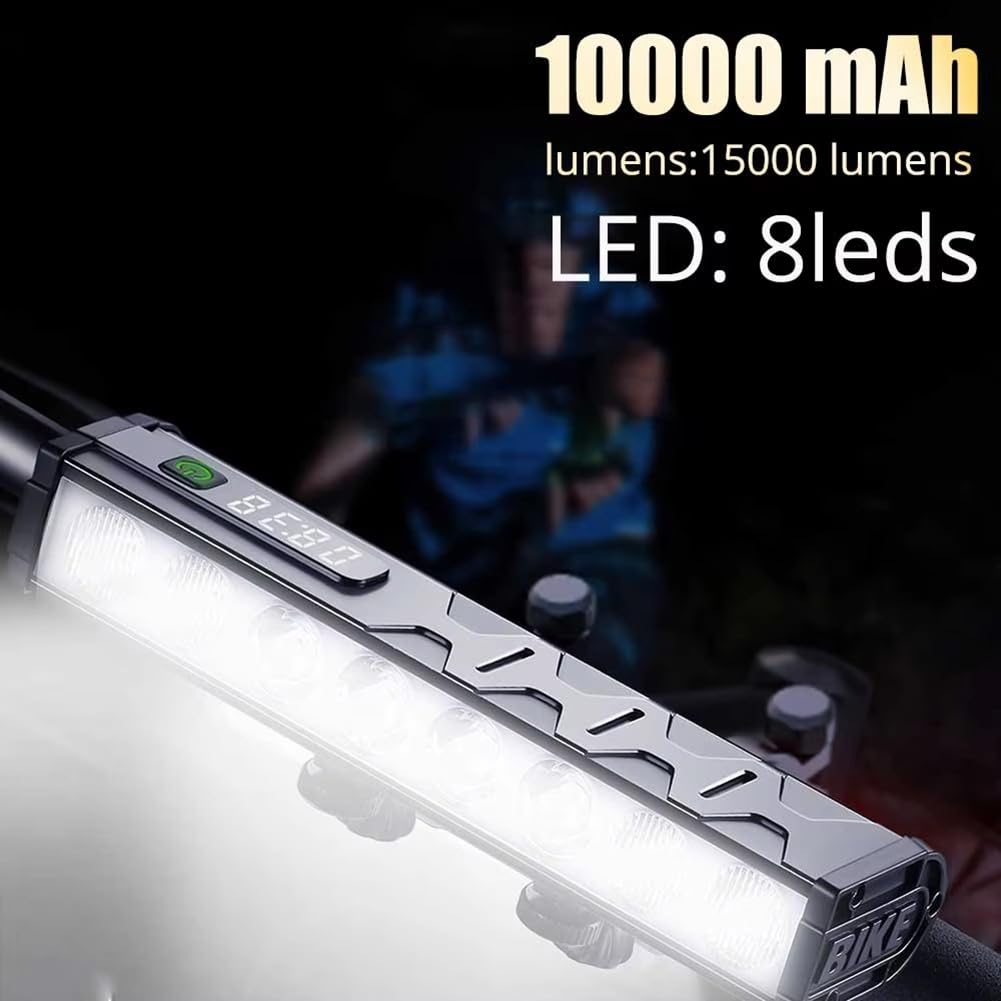 Ultrajasne Światło Rowerowe 15000 Lumenów Przednie Światło Rowerowe Ładowalna Wodoodporna Latarka Akcesoria do Lamp do Jazdy na Rowerze Szosowym