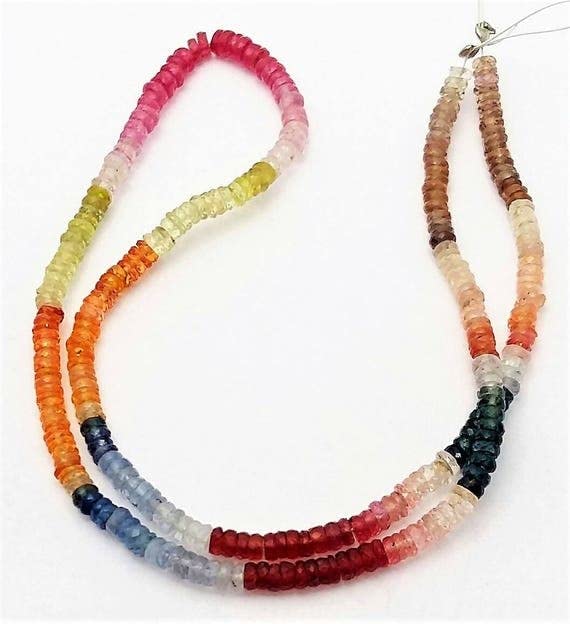 Multi sapphire heishi perles de saphir 3mm pour créer vos colliers d'été