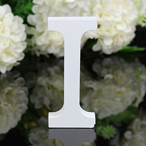 Freeas Décoratif Bois Lettres, 26 Alphabet Blanc Lettres en Bois pour Déco Nom des Enfants Fête...