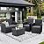4 Piece Patio Furniture Set,Outdoor Wicker Conversation Sets,Rattan Sectional Sofa w/Coffee Table,Seat Cushions for Backyard Porch Garden Poolside