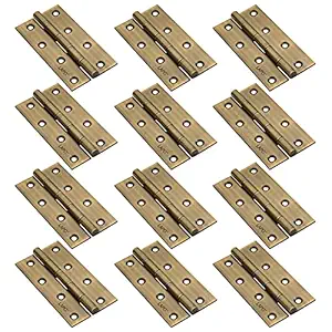 LAPO Premium Stainless Steel Door Butt Hinges, 5 inch x 12 Gauge, 2.5 mm Thickness, Kabja for Door Wardrobe Cabinets, Soft Movement Kabza (5x12, 12 Pcs, Antique Finish)