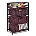 Giantex 3-Drawer Storage Organizer End Table Side Cabinet Nightstand for Bedroom, Office & Living Room Hand-Woven Paper Rope Storage Chest w/Solid Wood Frame 3 Drawers, Spacesaver, Reddish Brown