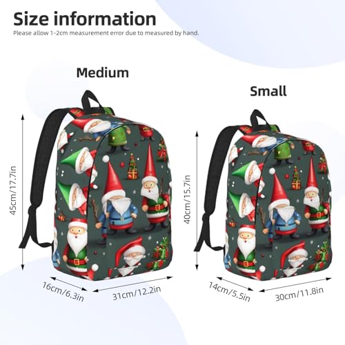 Mochila con estampado de gnomos divertidos de Navidad para negocios y viaje 4