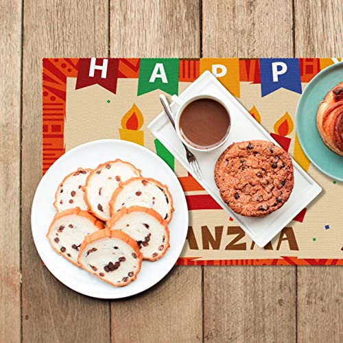 Sets de table Kwanzaa bougies colorées tapis de table à manger antidérapant