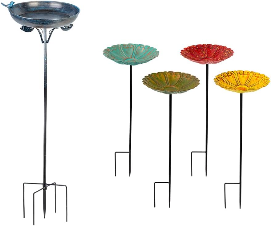 DREAMSOUL Outdoor Garden Bird Bath+ Flower Bird Bath